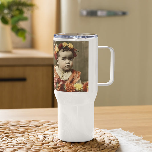 Travel Mug / White Stainless Steel / Portrait Magdalena Frida I