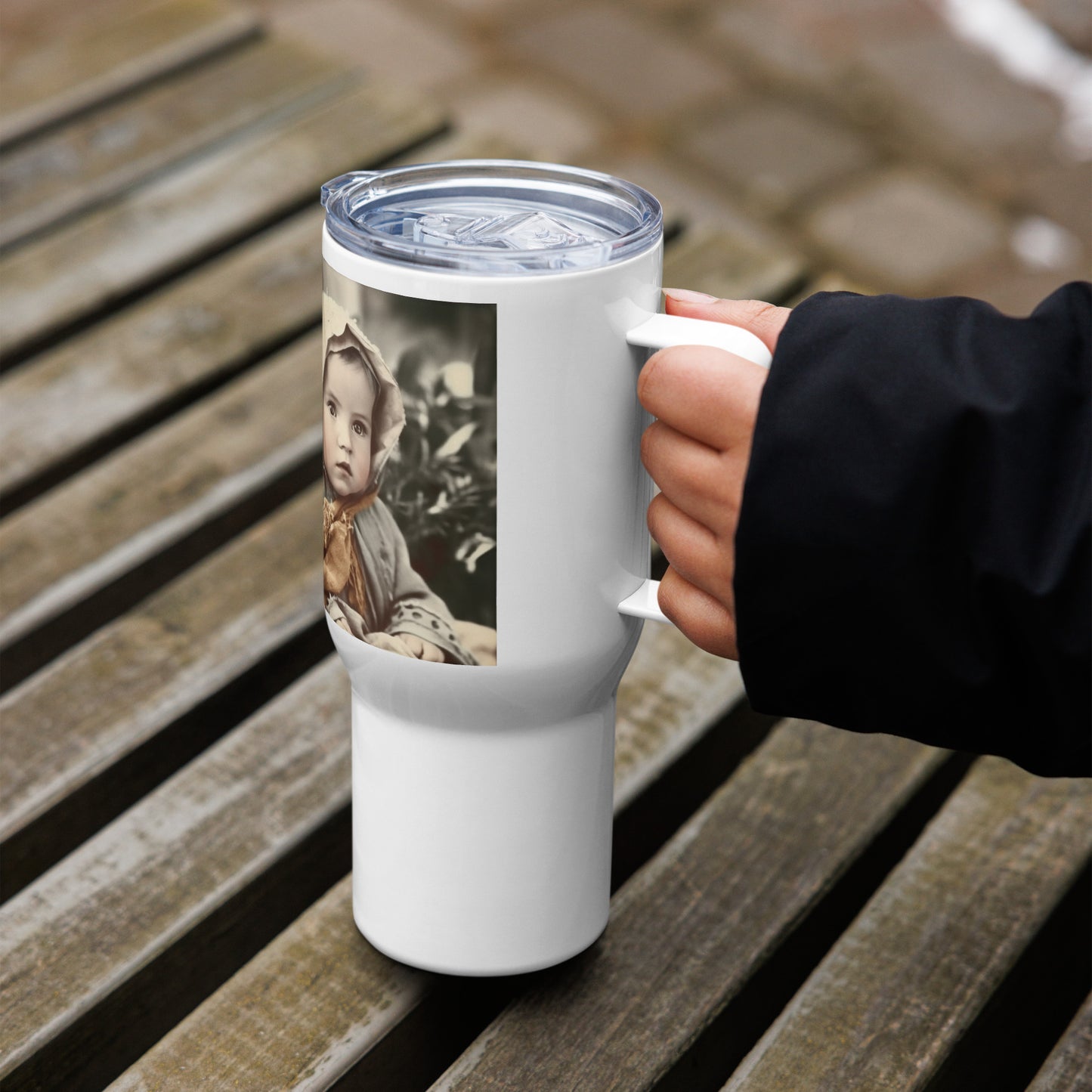 Travel Mug / White Stainless Steel / Portrait Jesus Nazareth I