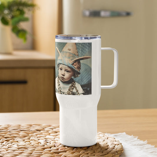 Travel Mug / White Stainless Steel / Portrait Akhenaten Amenhotep II