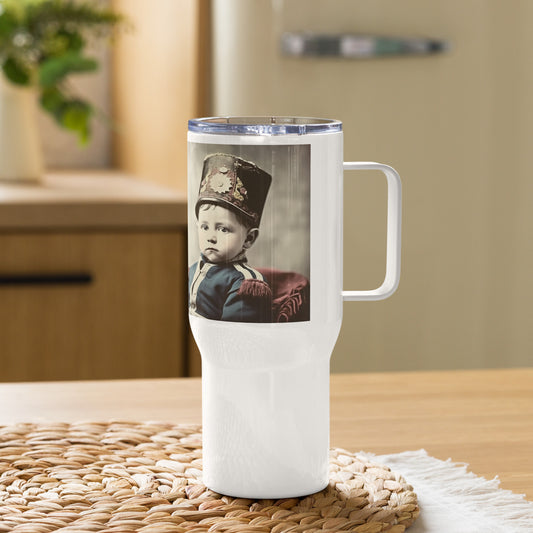 Travel Mug / White Stainless Steel / Portrait Napoleon Carlo III