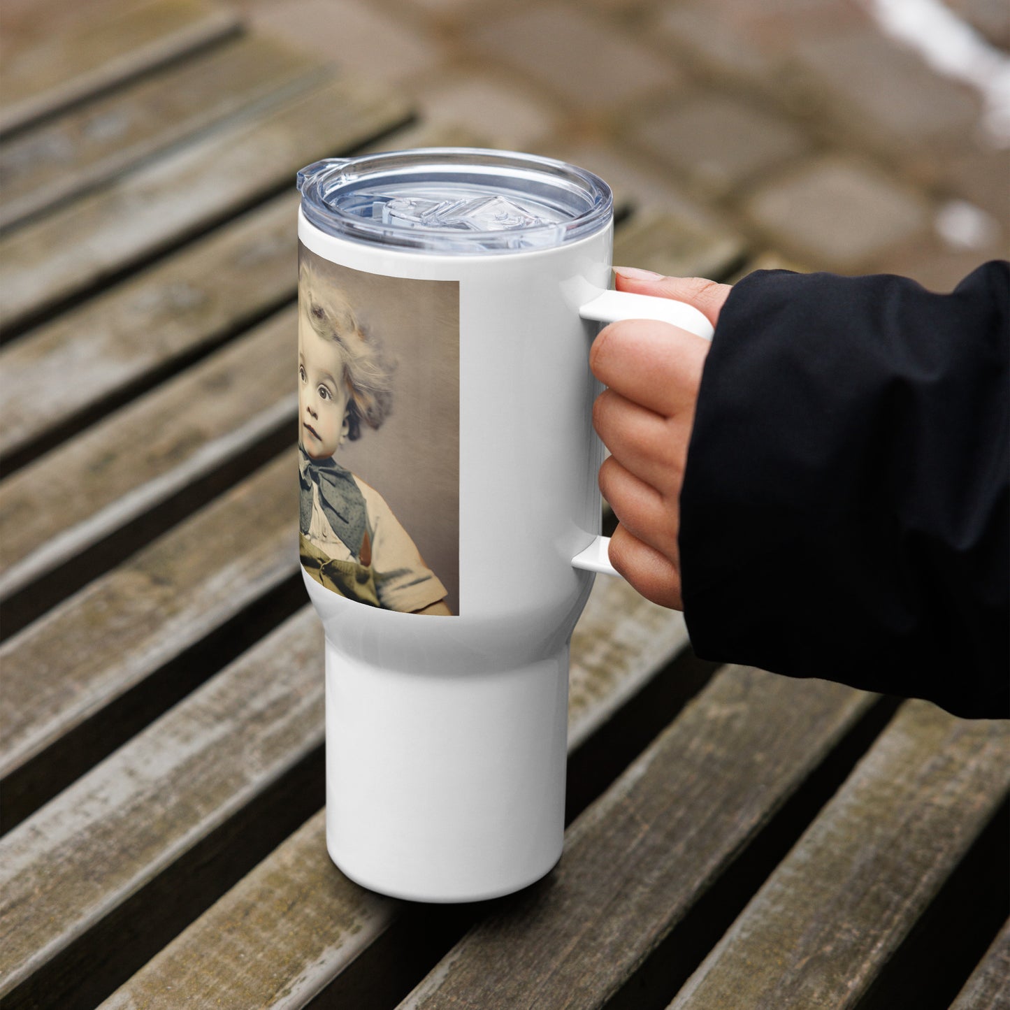 Travel Mug / White Stainless Steel / Portrait Albert Hermann II