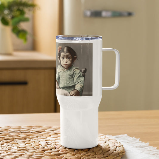 Travel Mug / White Stainless Steel / Portrait Lucy Dinkinesh I