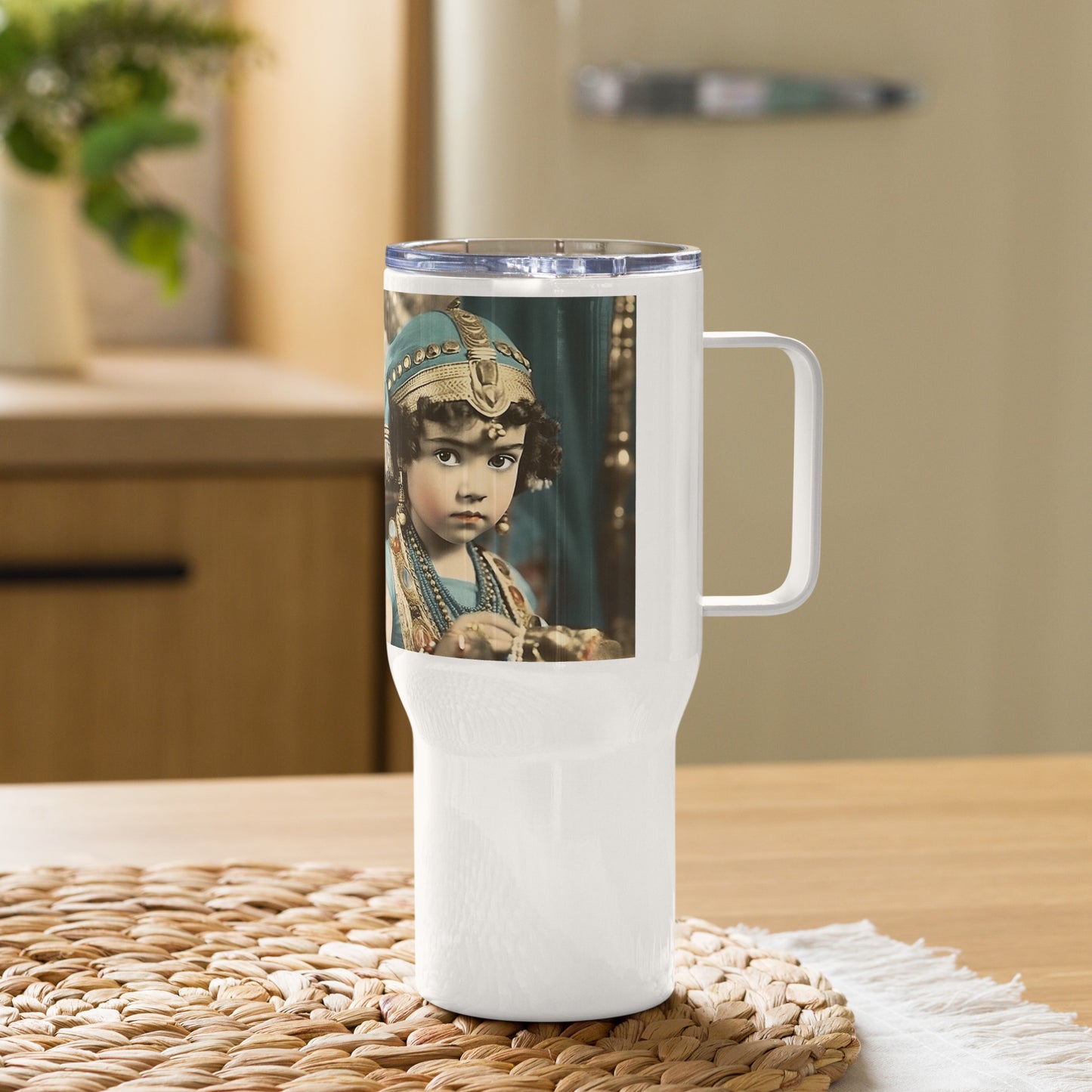 Travel Mug / White Stainless Steel / Portrait Cleopatra Philopator II