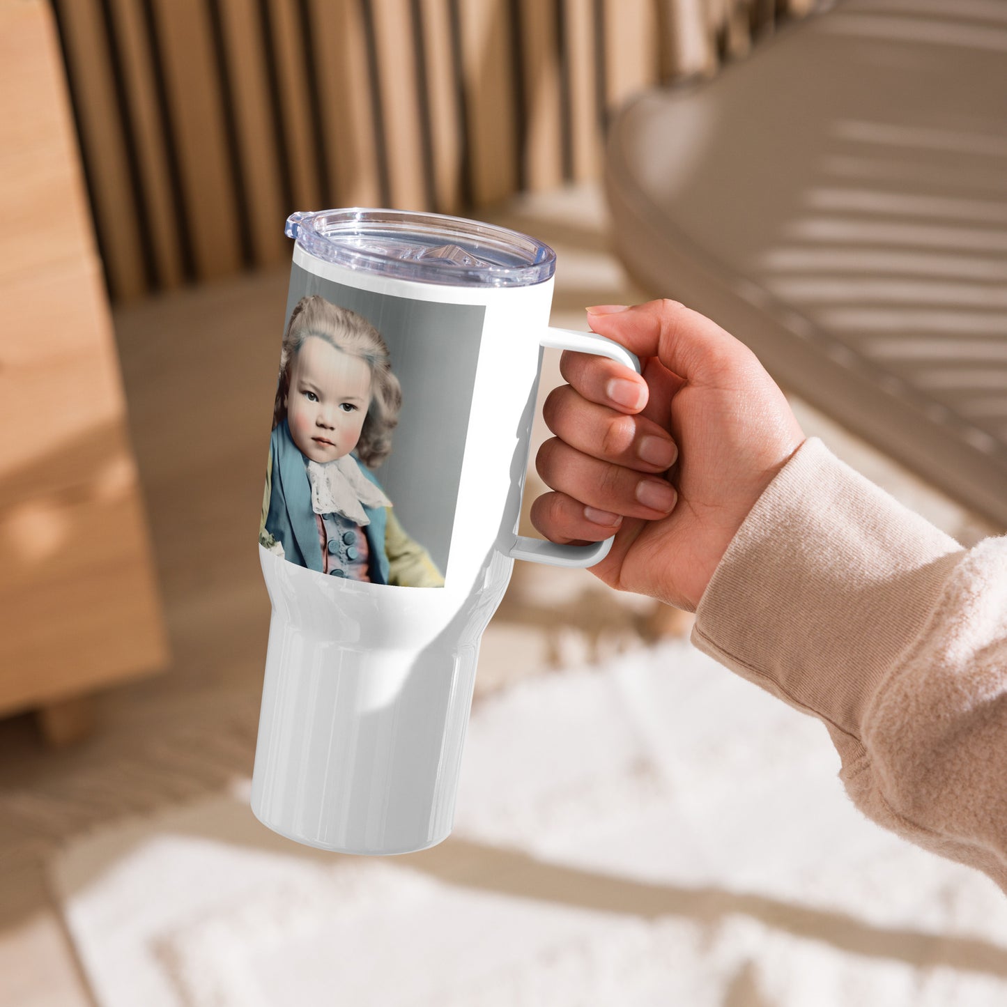 Travel Mug / White Stainless Steel / Portrait Johann Sebastian V