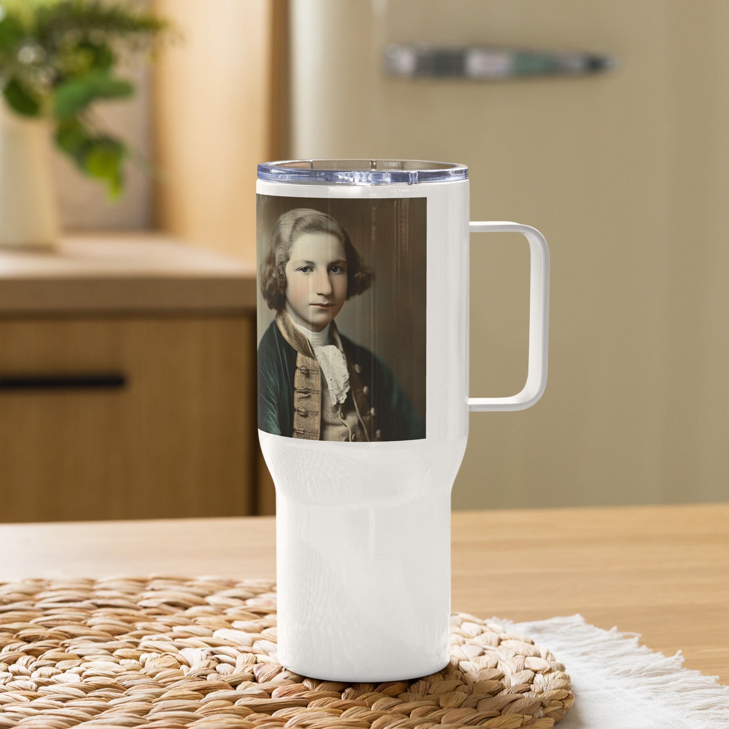 Travel Mug / White Stainless Steel / Portrait George Augustine I