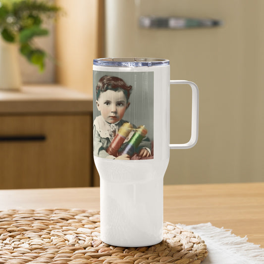 Travel Mug / White Stainless Steel / Portrait Nikola Milutin I