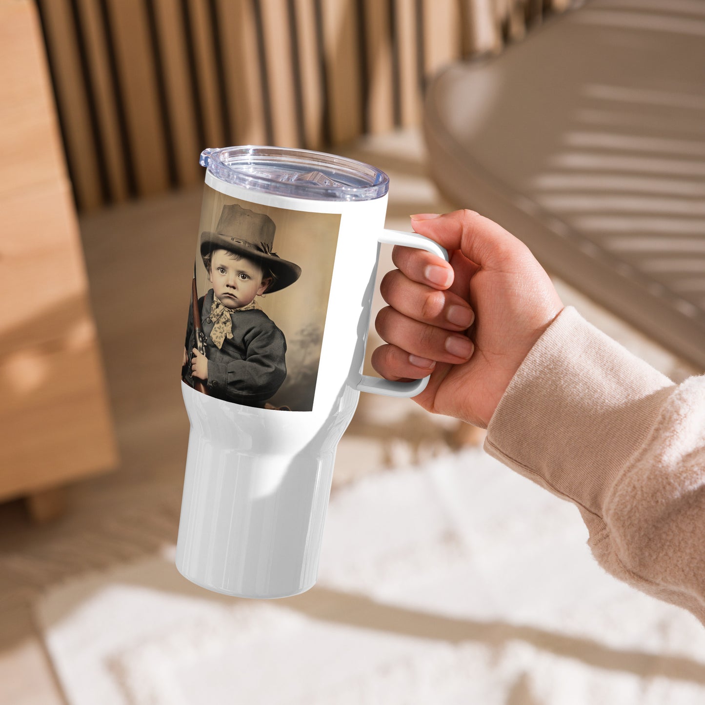 Travel Mug / White Stainless Steel / Portrait William 'Billy' Henry III