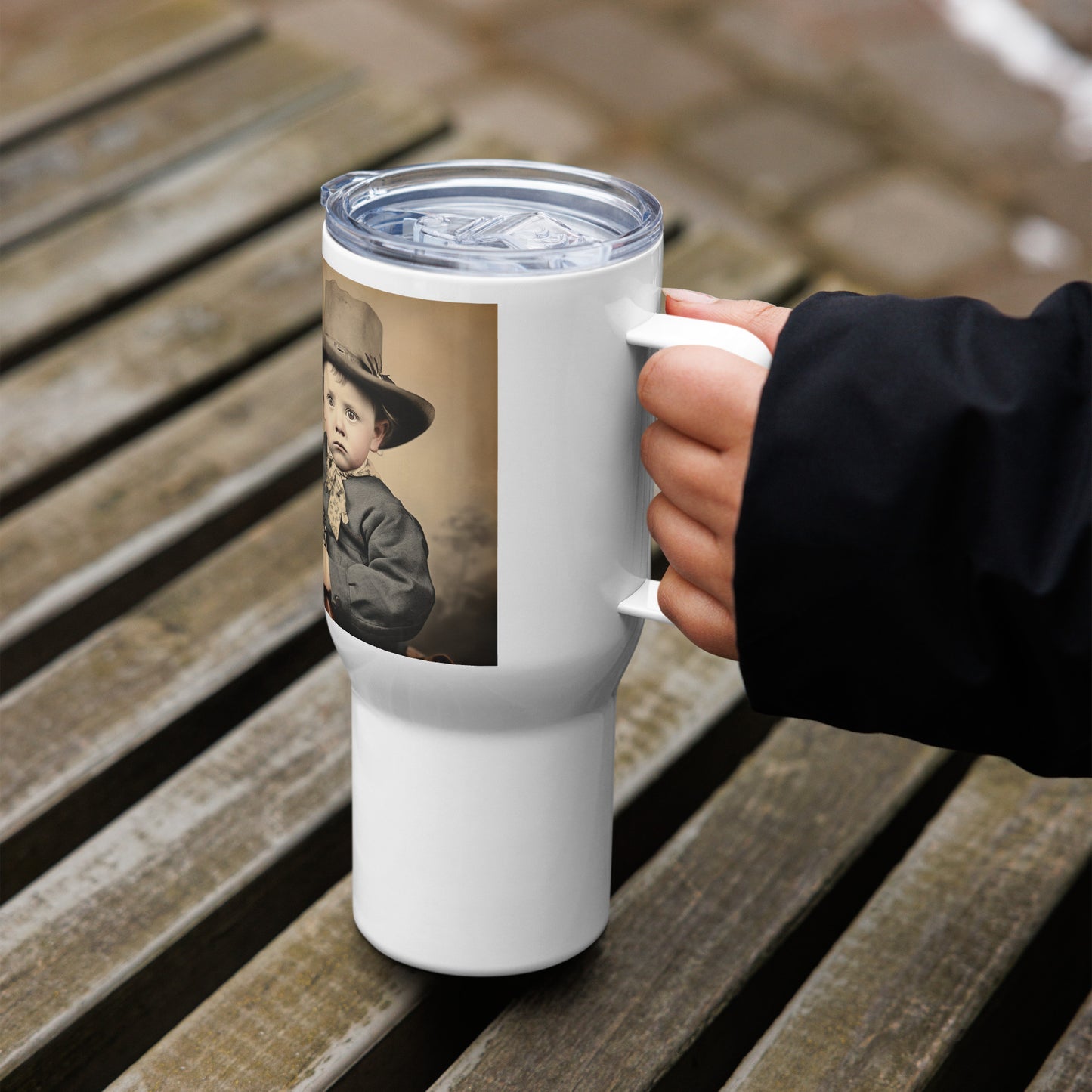 Travel Mug / White Stainless Steel / Portrait William 'Billy' Henry III