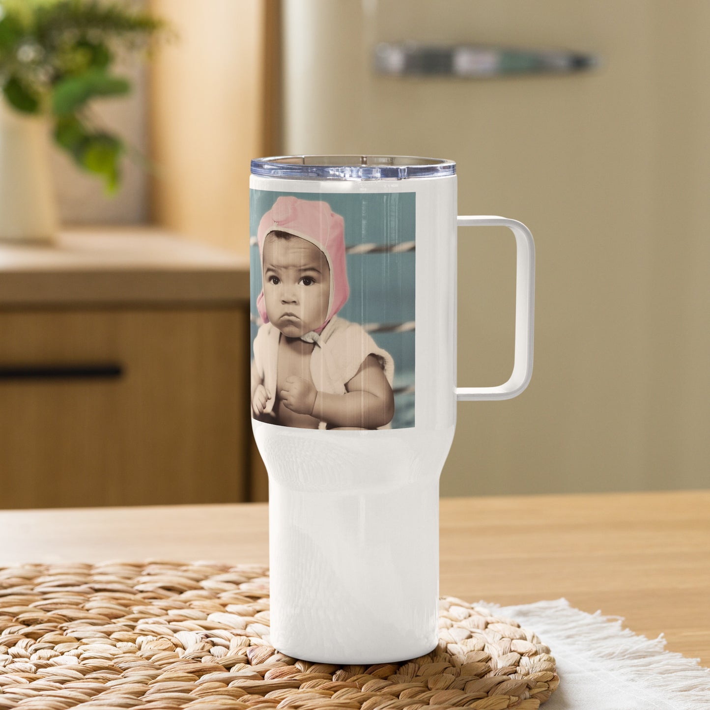 Travel Mug / White Stainless Steel / Portrait Cassius 'Muhammad' Marcellus III