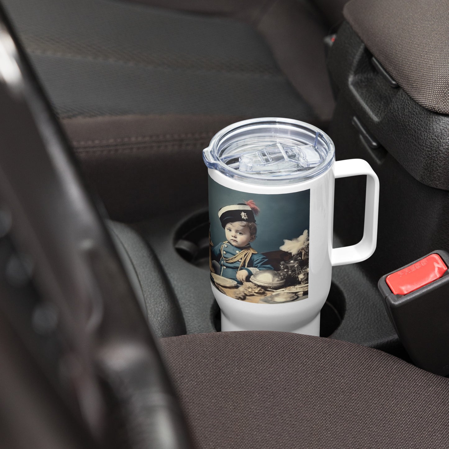 Travel Mug / White Stainless Steel / Portrait Napoleon Carlo VIII