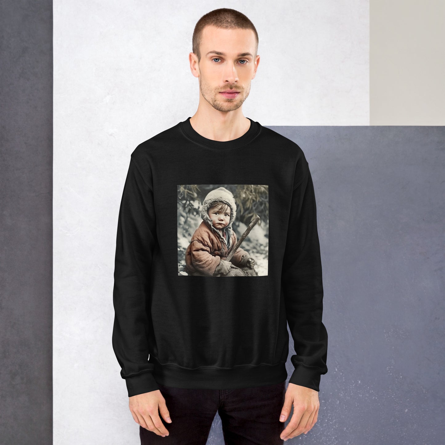 Sweatshirt Unisex / Air Spun Cotton / Portrait Ötzi Tisenjoch I