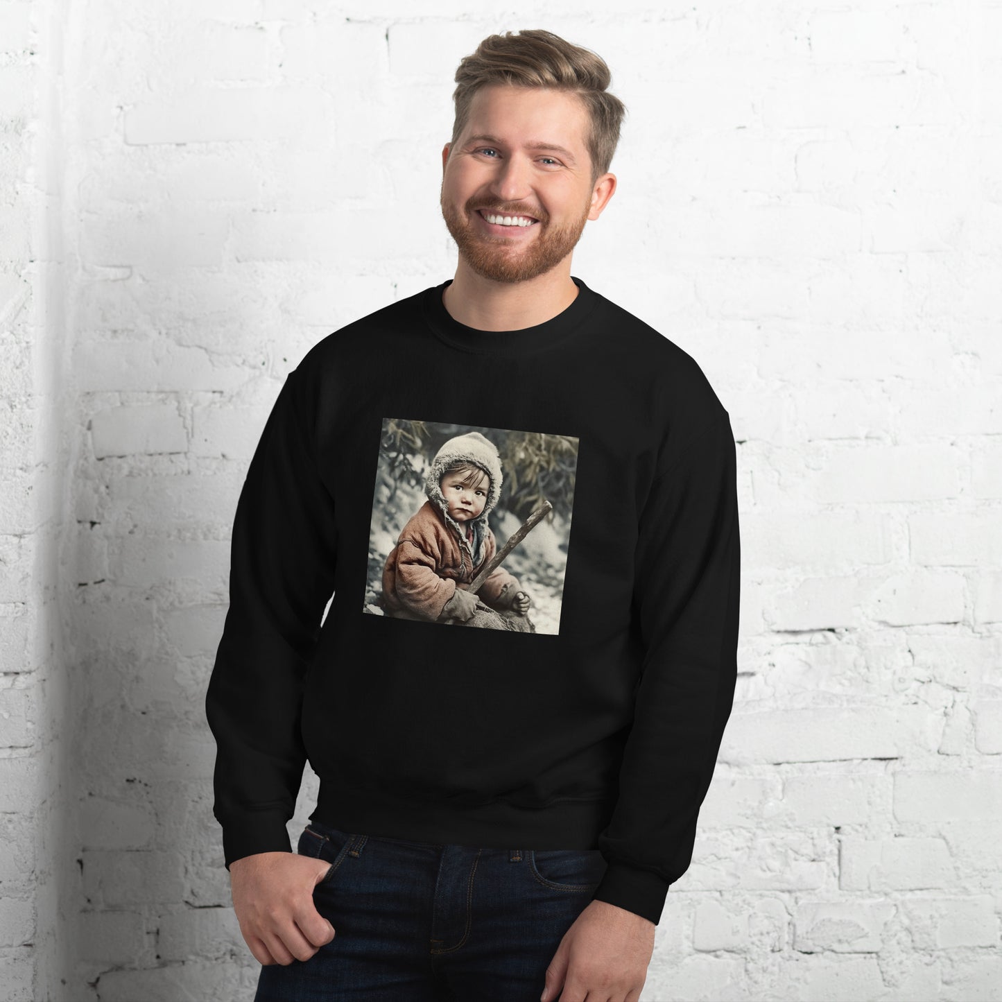 Sweatshirt Unisex / Air Spun Cotton / Portrait Ötzi Tisenjoch I