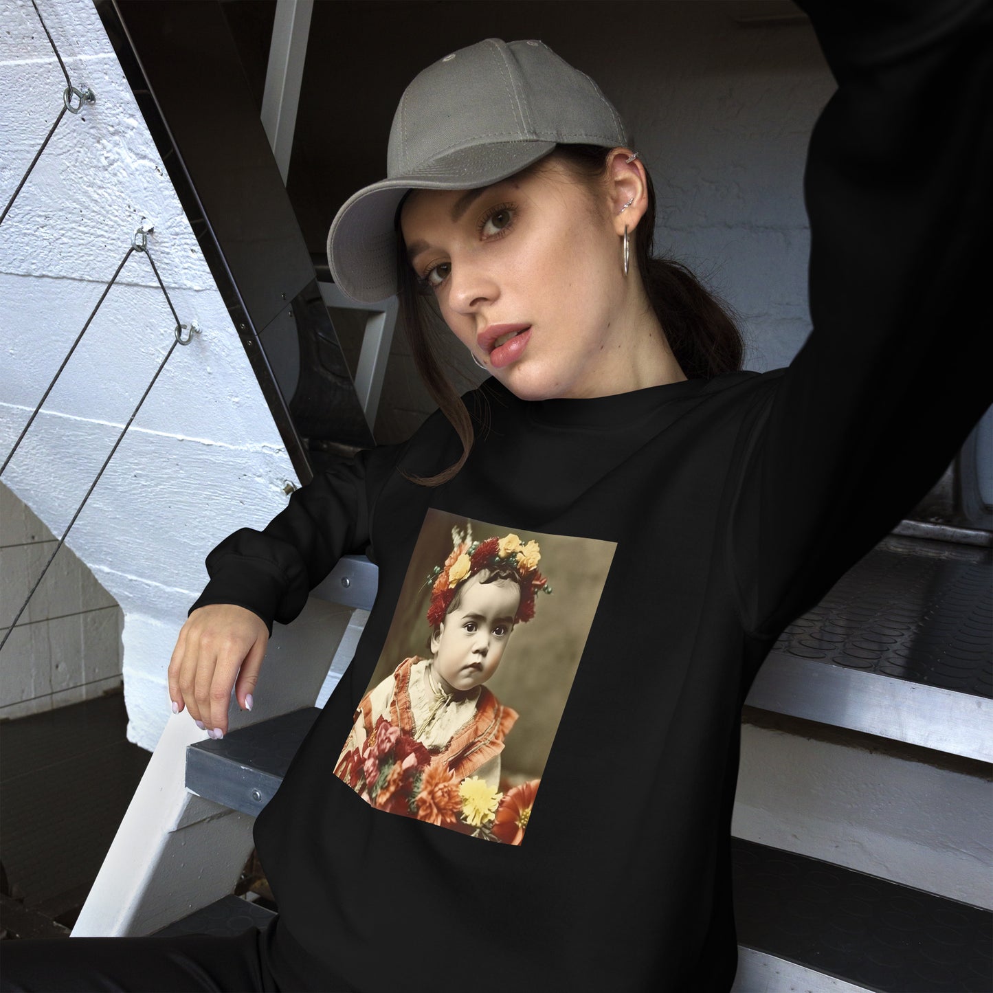 Sweatshirt Unisex / Air Spun Cotton / Portrait Magdalena Frida I