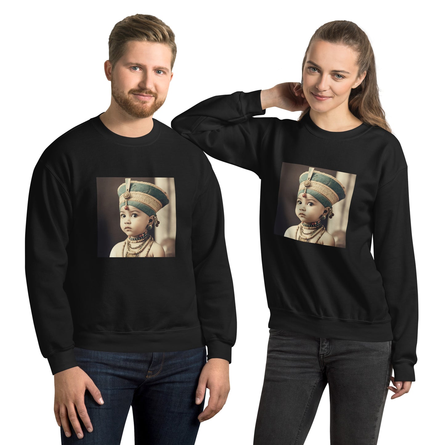 Sweatshirt Unisex / Air Spun Cotton / Portrait Nefertiti Neferneferuaten I