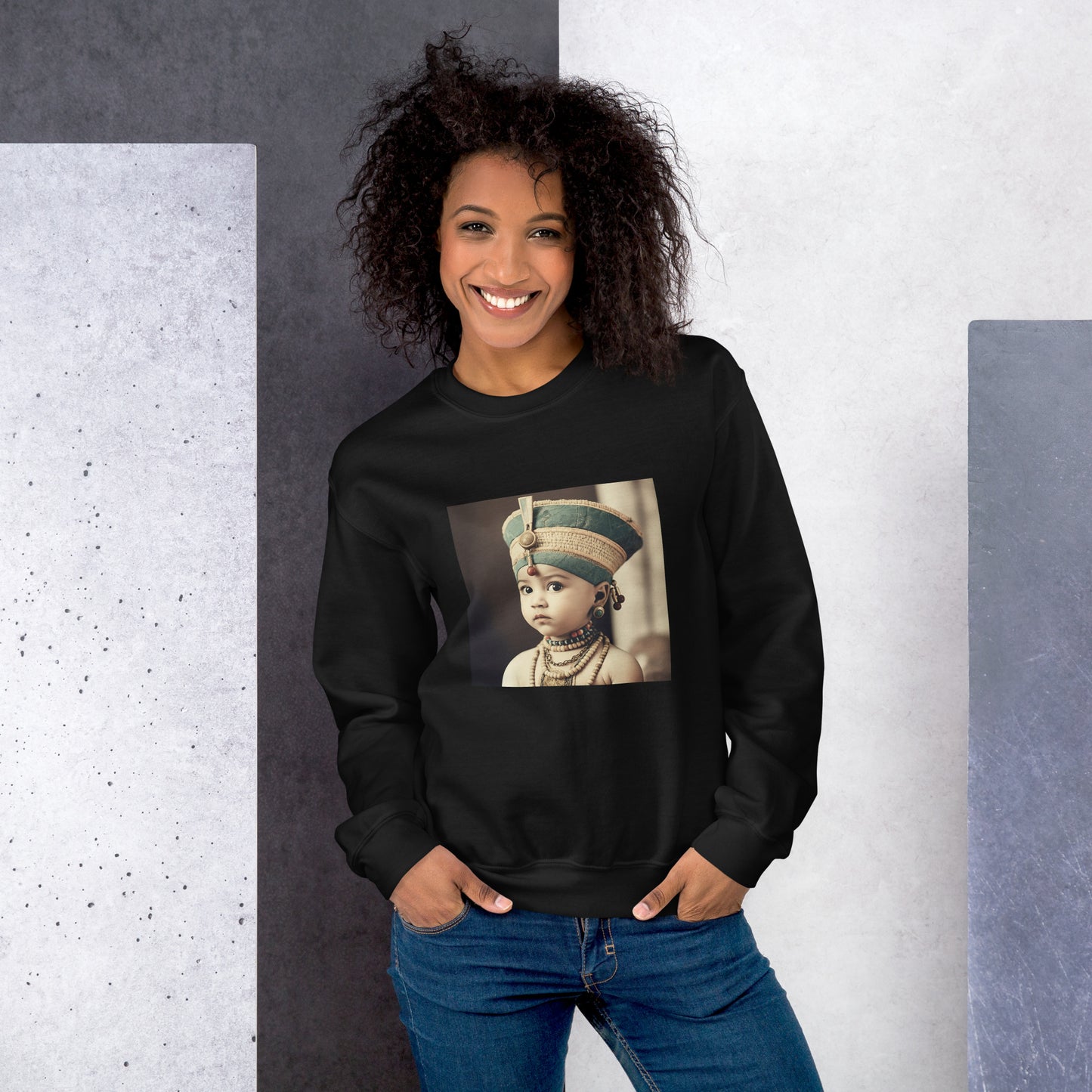 Sweatshirt Unisex / Air Spun Cotton / Portrait Nefertiti Neferneferuaten I