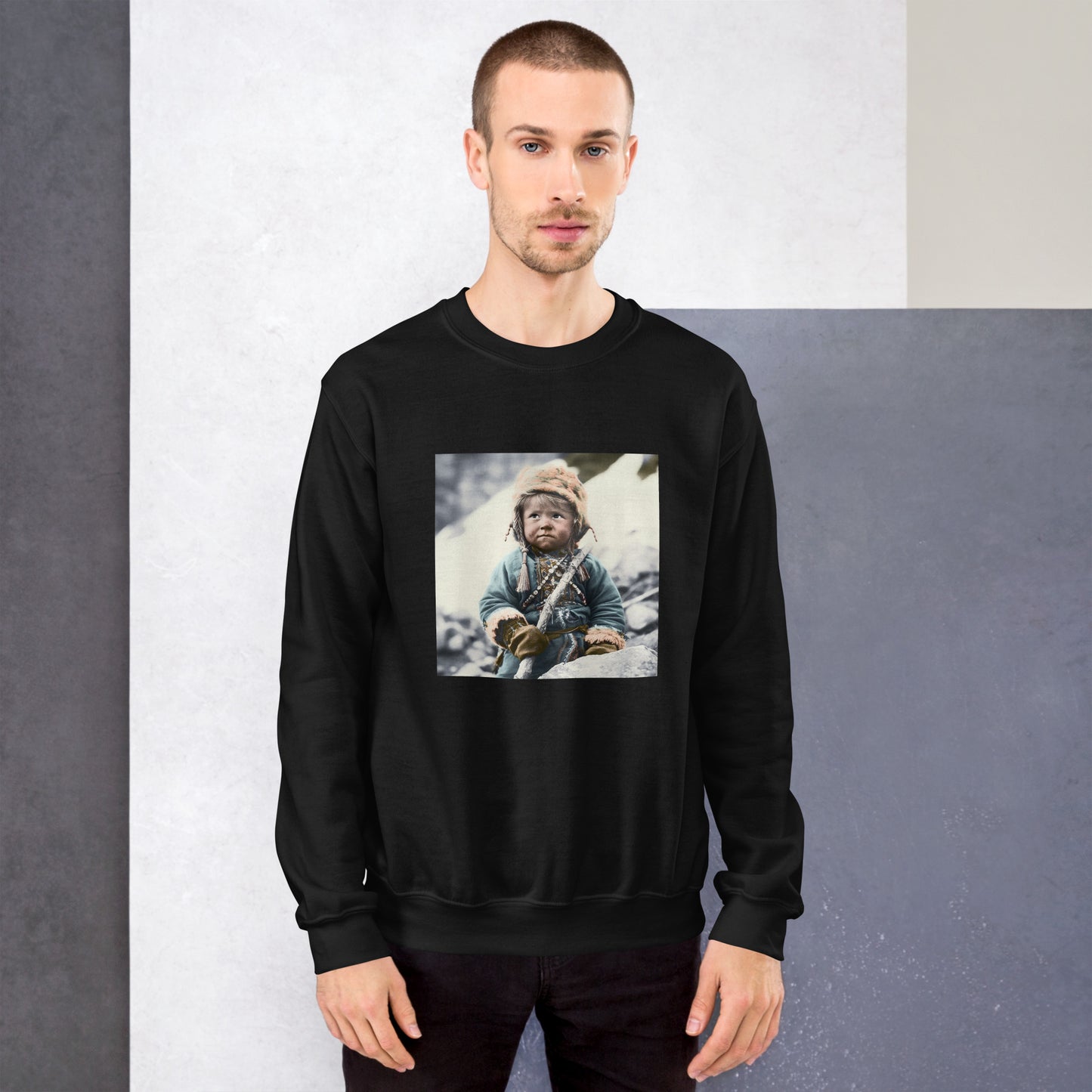 Sweatshirt Unisex / Air Spun Cotton / Portrait Ötzi Tisenjoch II