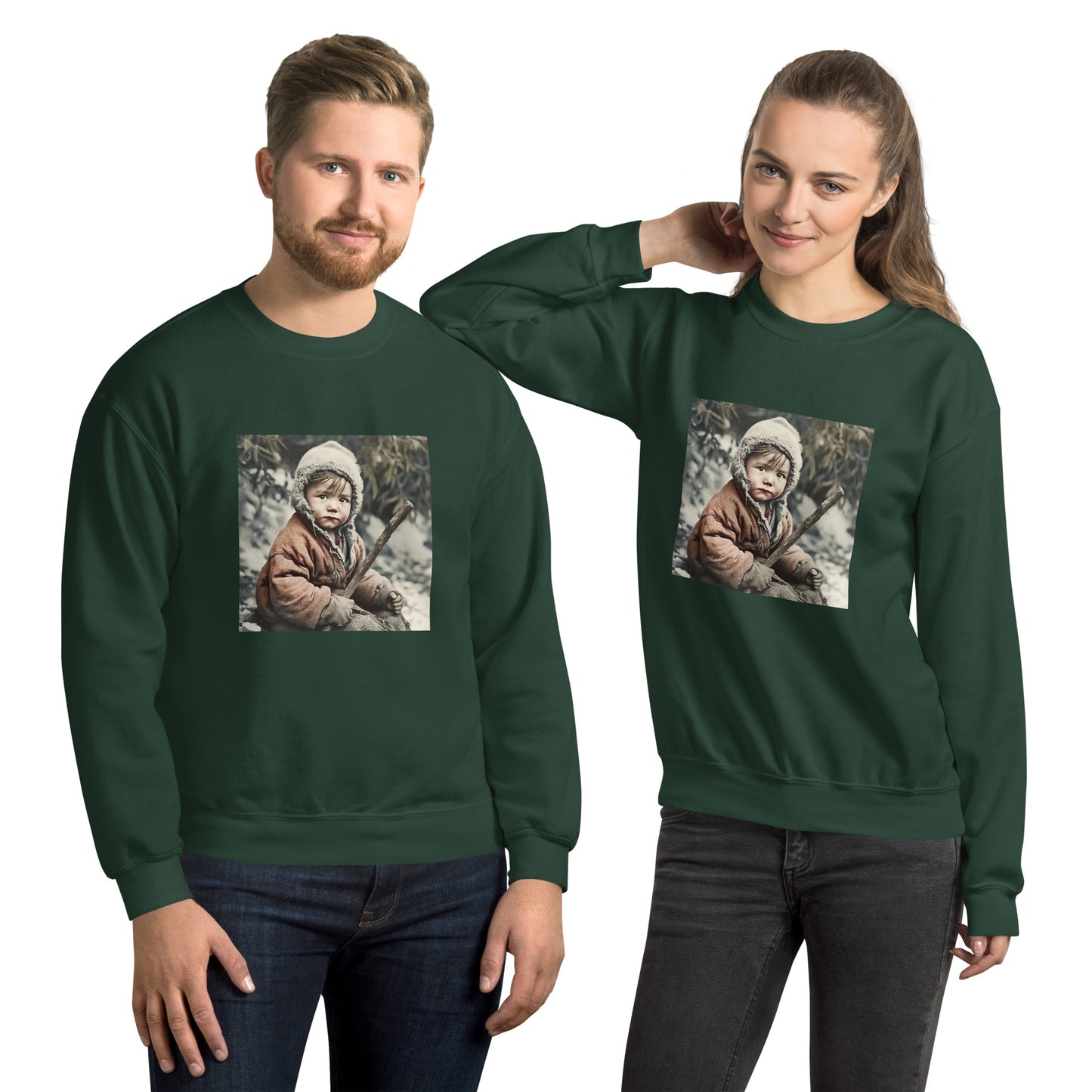 Sweatshirt Unisex / Air Spun Cotton / Portrait Ötzi Tisenjoch I