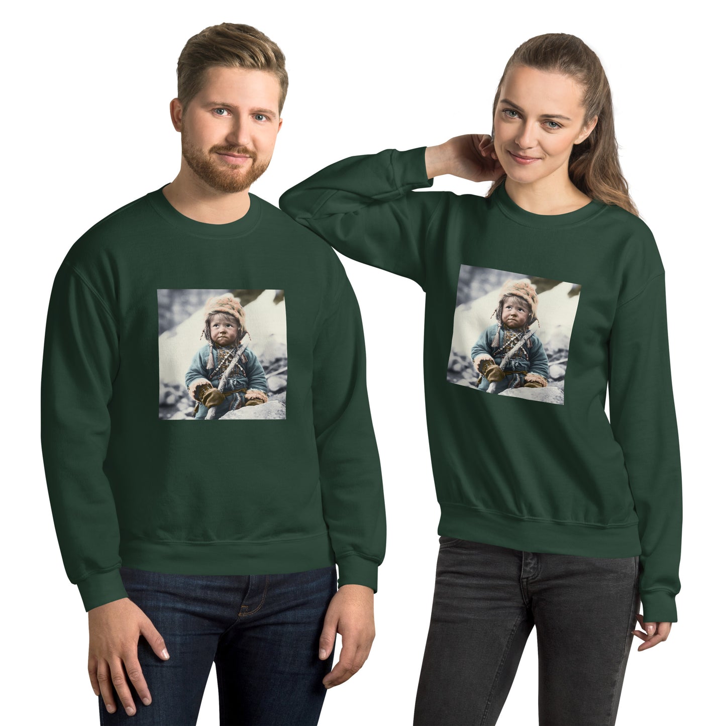 Sweatshirt Unisex / Air Spun Cotton / Portrait Ötzi Tisenjoch II