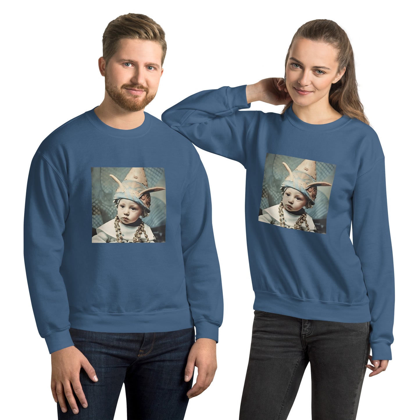 Sweatshirt Unisex / Air Spun Cotton / Portrait Akhenaten Amenhotep II