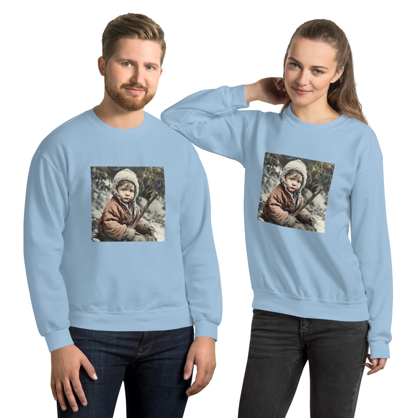 Sweatshirt Unisex / Air Spun Cotton / Portrait Ötzi Tisenjoch I