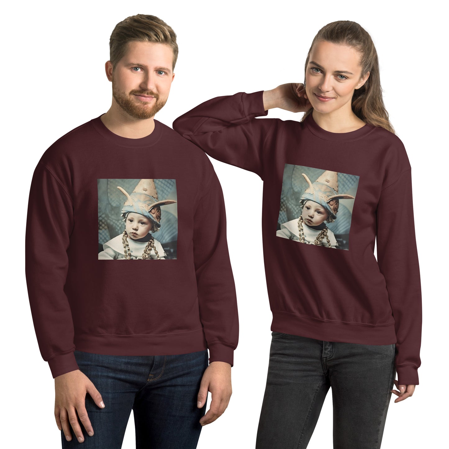 Sweatshirt Unisex / Air Spun Cotton / Portrait Akhenaten Amenhotep II