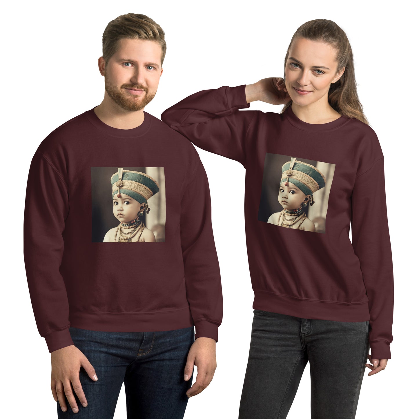 Sweatshirt Unisex / Air Spun Cotton / Portrait Nefertiti Neferneferuaten I