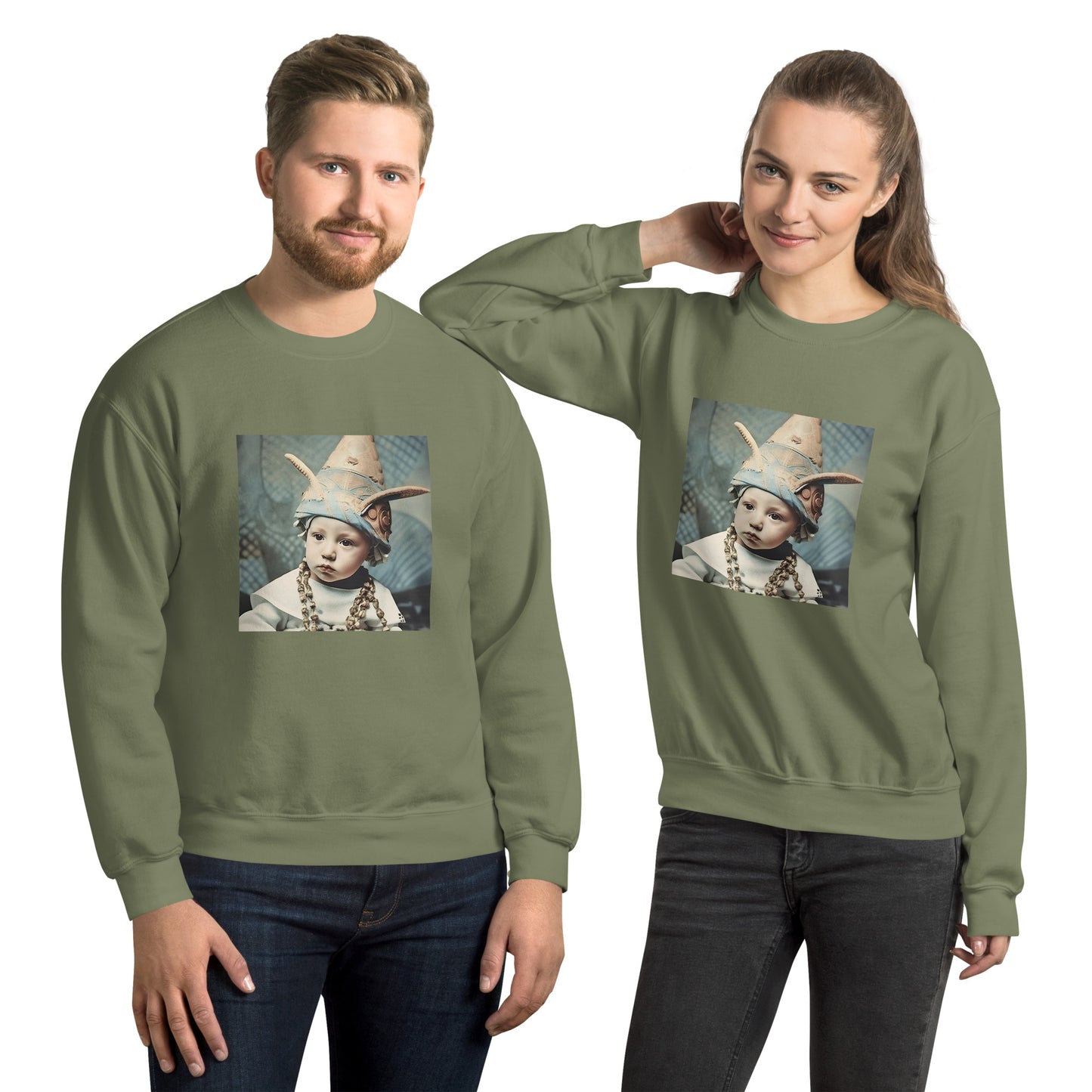 Sweatshirt Unisex / Air Spun Cotton / Portrait Akhenaten Amenhotep II