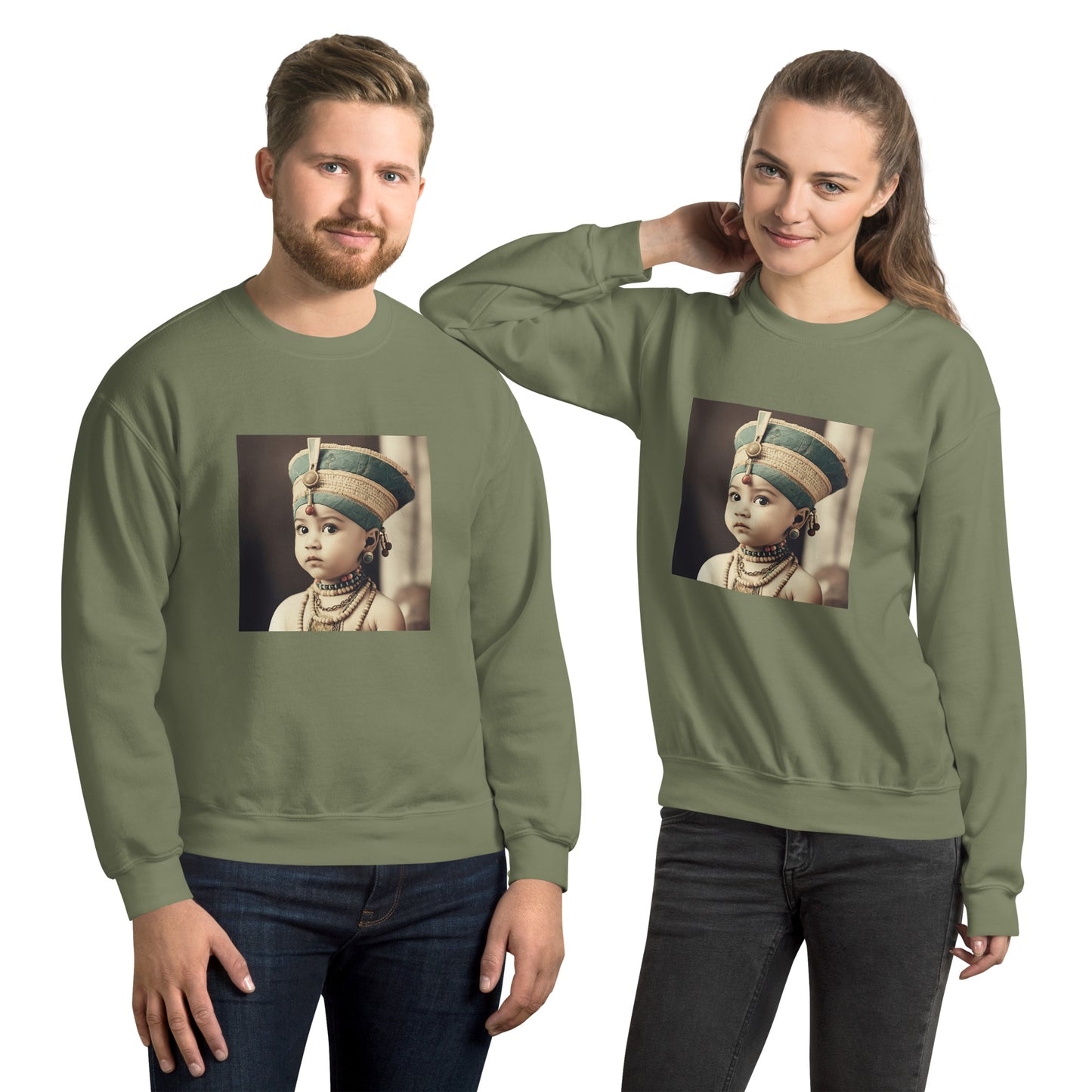 Sweatshirt Unisex / Air Spun Cotton / Portrait Nefertiti Neferneferuaten I