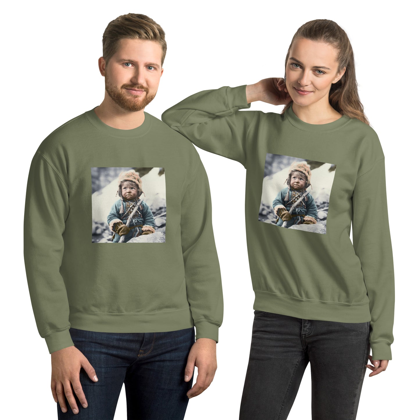 Sweatshirt Unisex / Air Spun Cotton / Portrait Ötzi Tisenjoch II