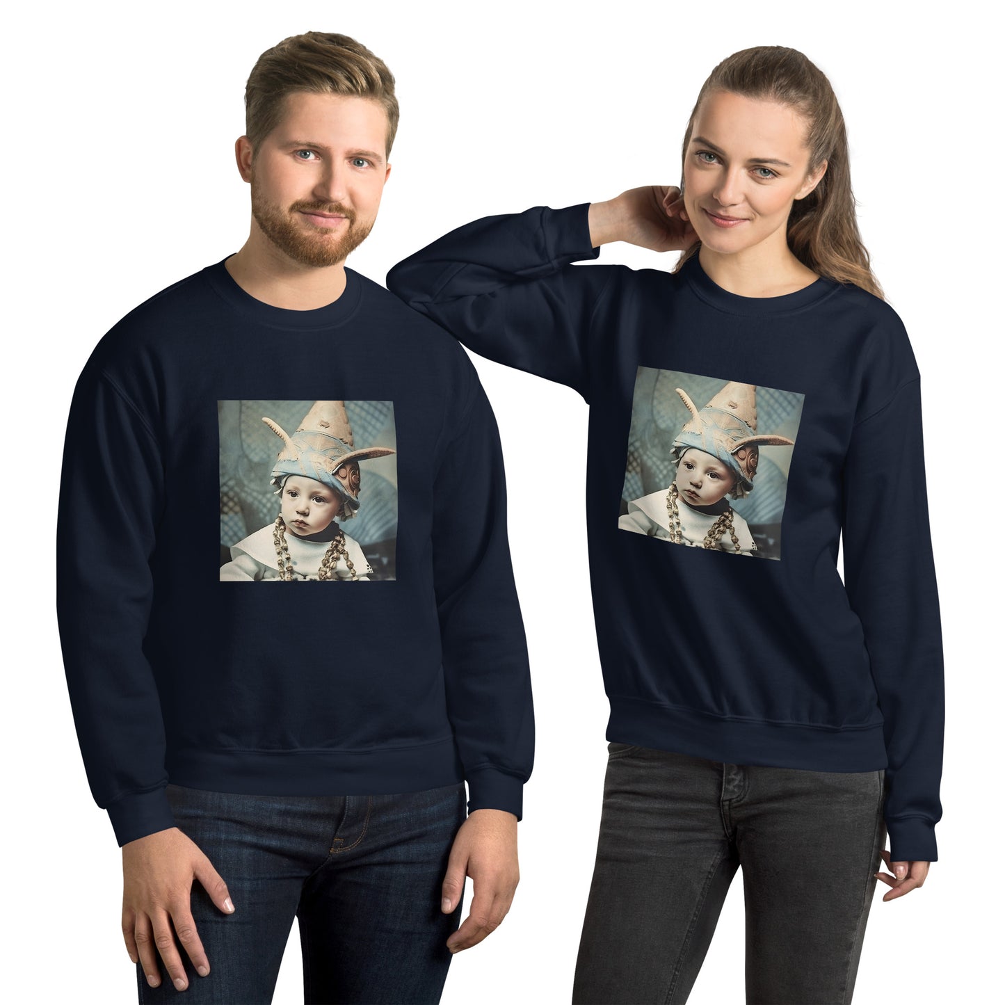 Sweatshirt Unisex / Air Spun Cotton / Portrait Akhenaten Amenhotep II