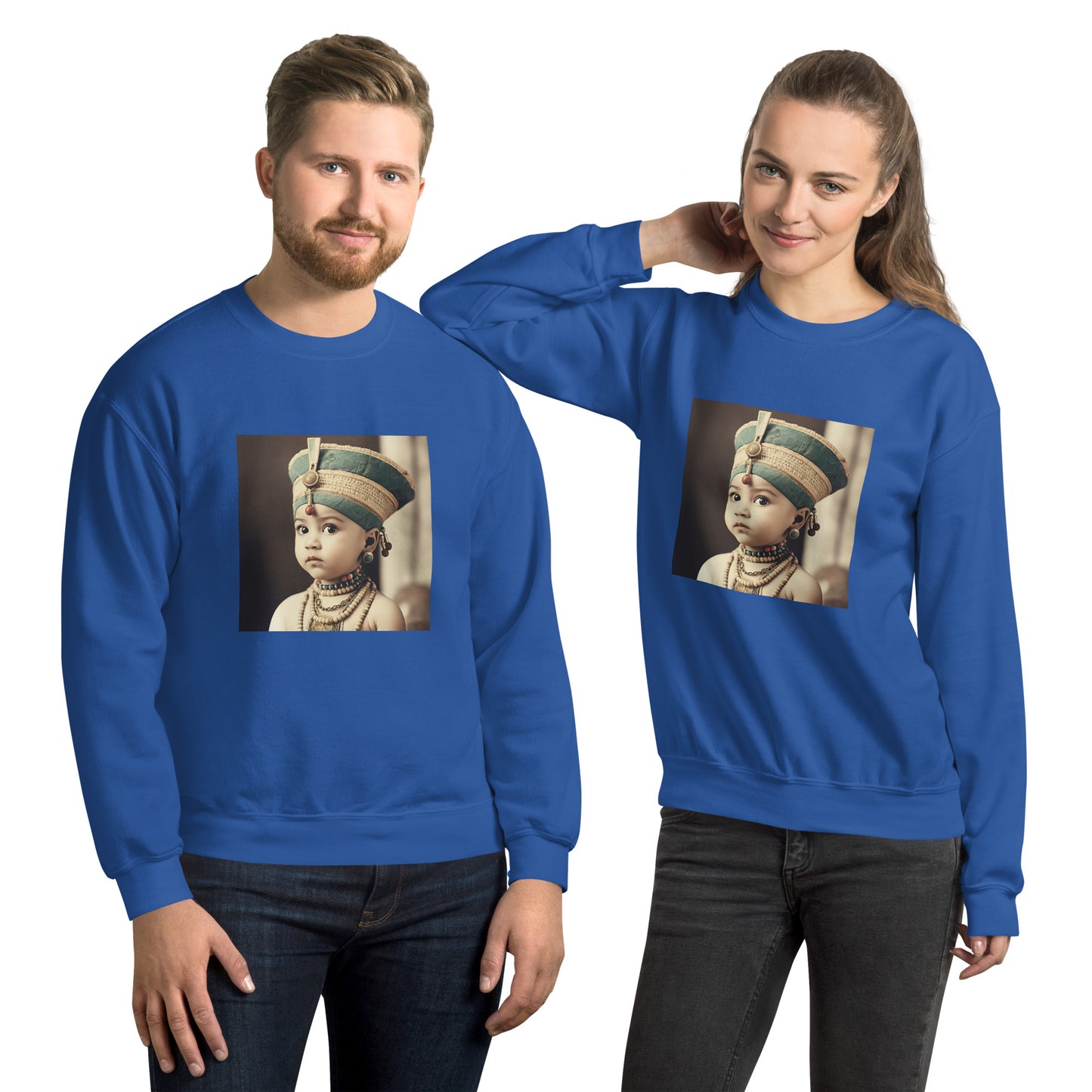 Sweatshirt Unisex / Air Spun Cotton / Portrait Nefertiti Neferneferuaten I