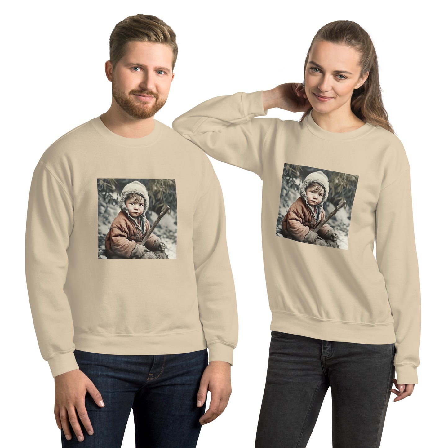 Sweatshirt Unisex / Air Spun Cotton / Portrait Ötzi Tisenjoch I