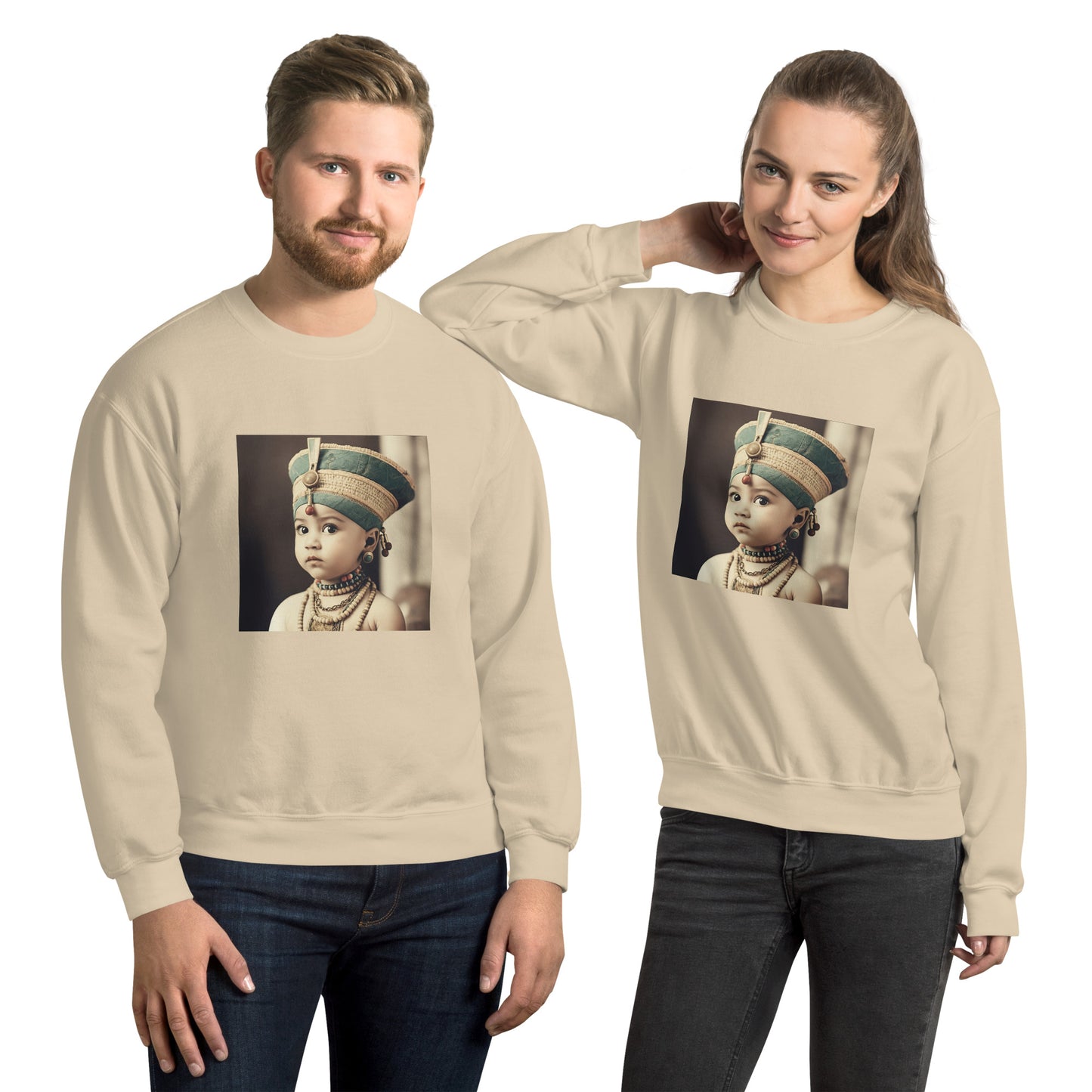 Sweatshirt Unisex / Air Spun Cotton / Portrait Nefertiti Neferneferuaten I