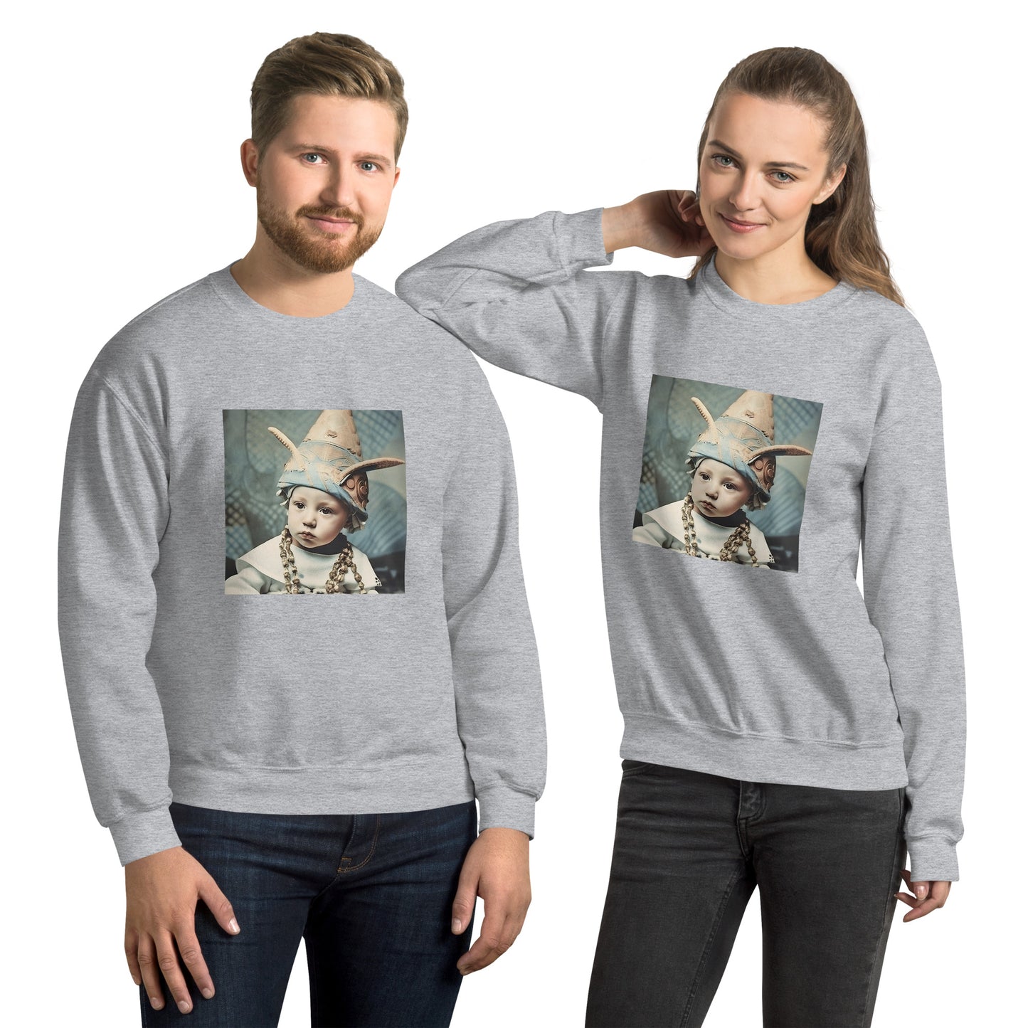 Sweatshirt Unisex / Air Spun Cotton / Portrait Akhenaten Amenhotep II