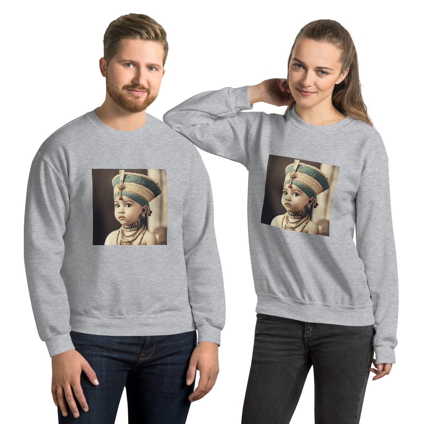 Sweatshirt Unisex / Air Spun Cotton / Portrait Nefertiti Neferneferuaten I