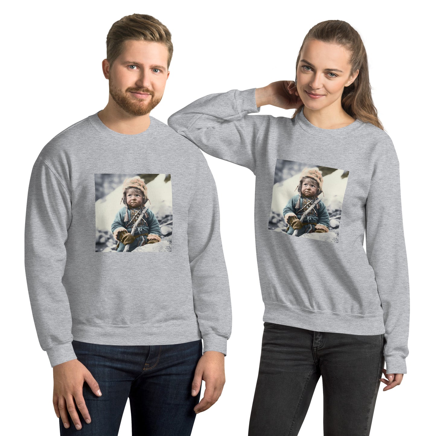 Sweatshirt Unisex / Air Spun Cotton / Portrait Ötzi Tisenjoch II