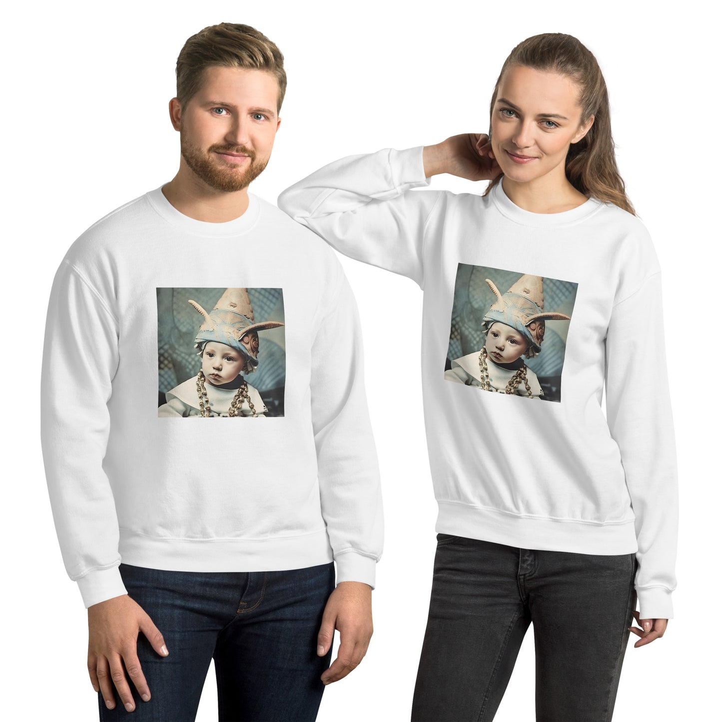 Sweatshirt Unisex / Air Spun Cotton / Portrait Akhenaten Amenhotep II