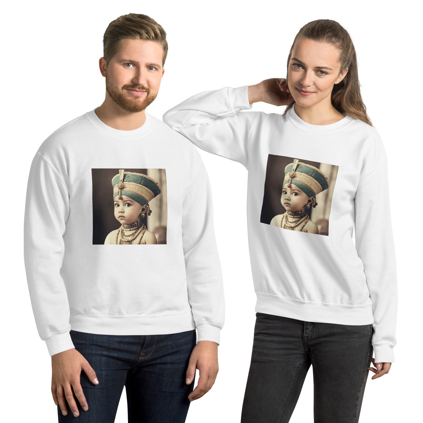 Sweatshirt Unisex / Air Spun Cotton / Portrait Nefertiti Neferneferuaten I