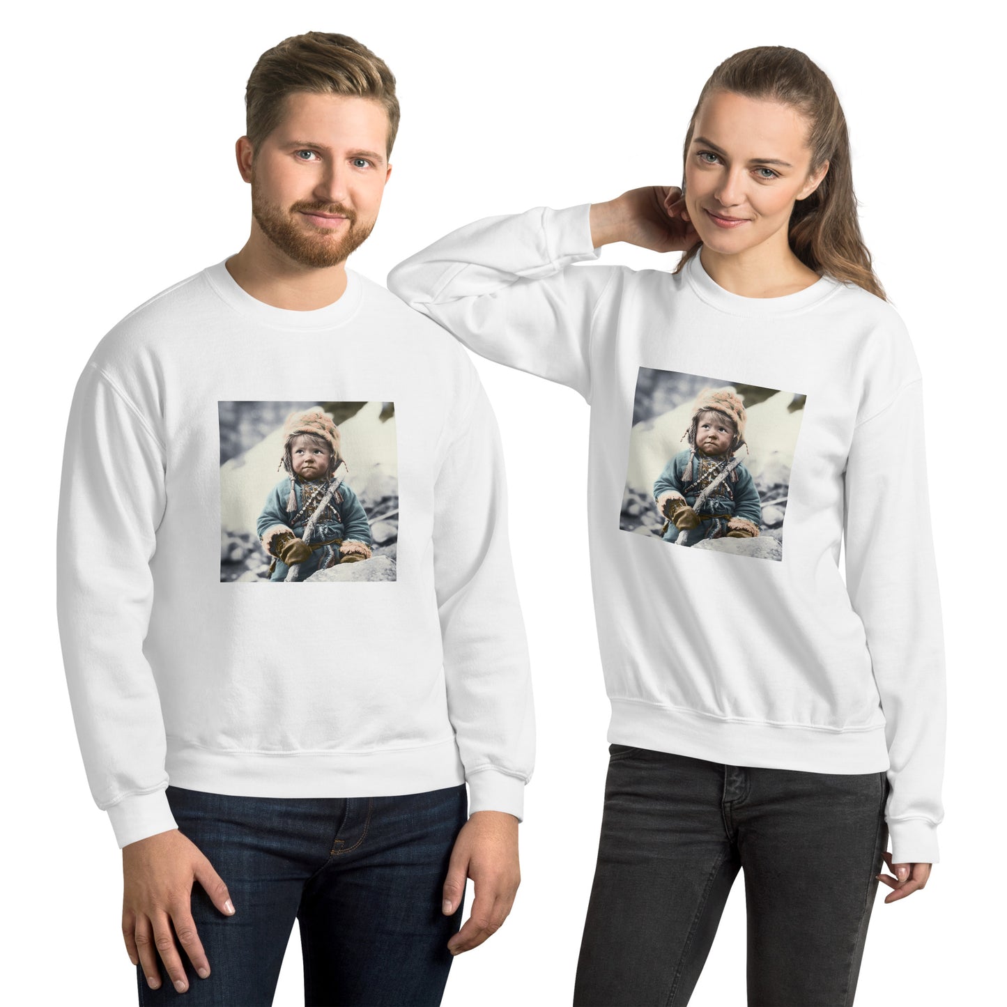 Sweatshirt Unisex / Air Spun Cotton / Portrait Ötzi Tisenjoch II