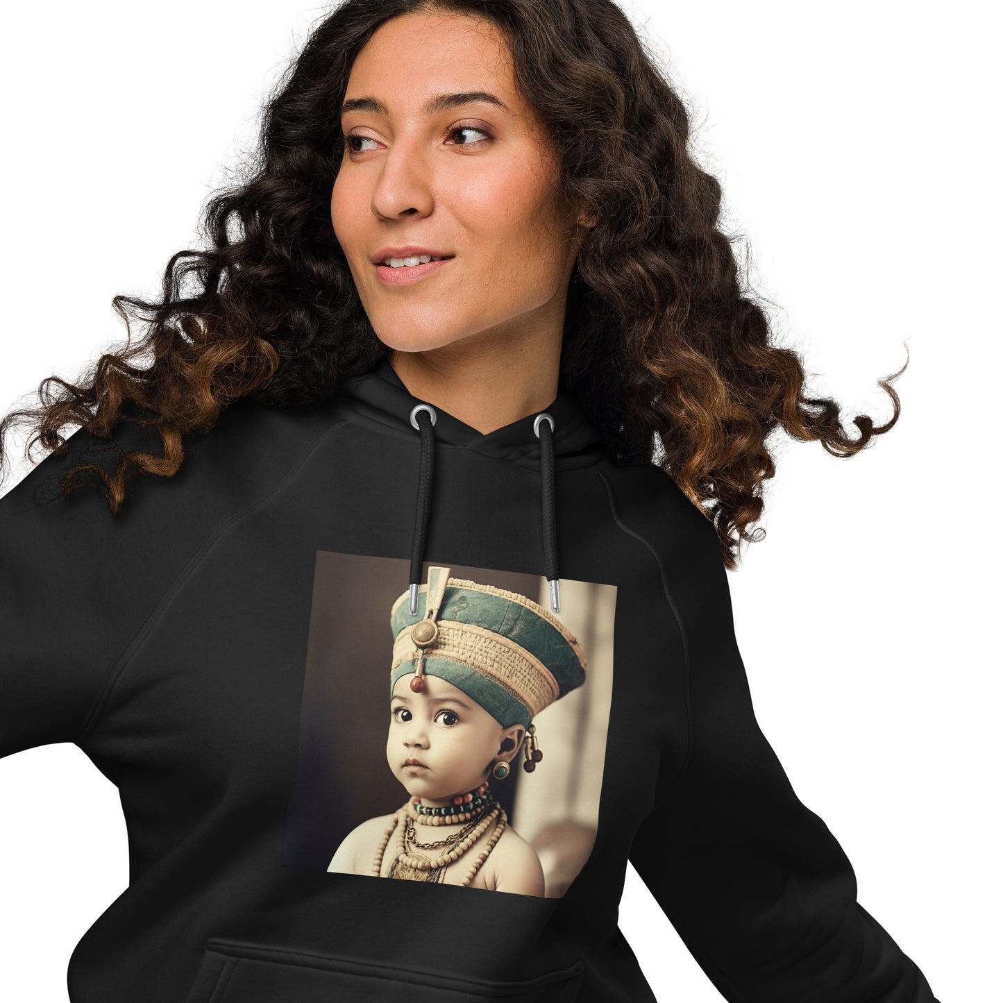 Hoodie Unisex / Organic Cotton / Portrait Nefertiti Neferneferuaten I