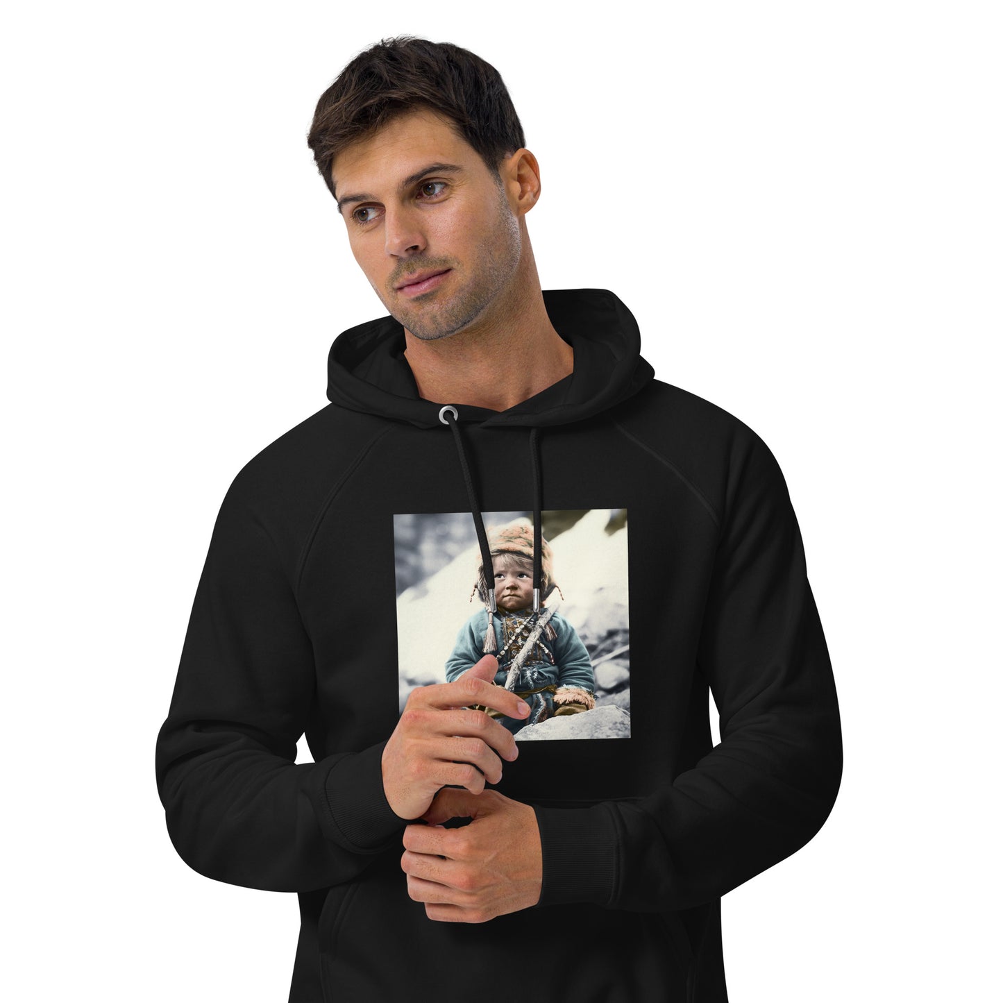 Hoodie Unisex / Organic Cotton / Portrait Ötzi Tisenjoch II