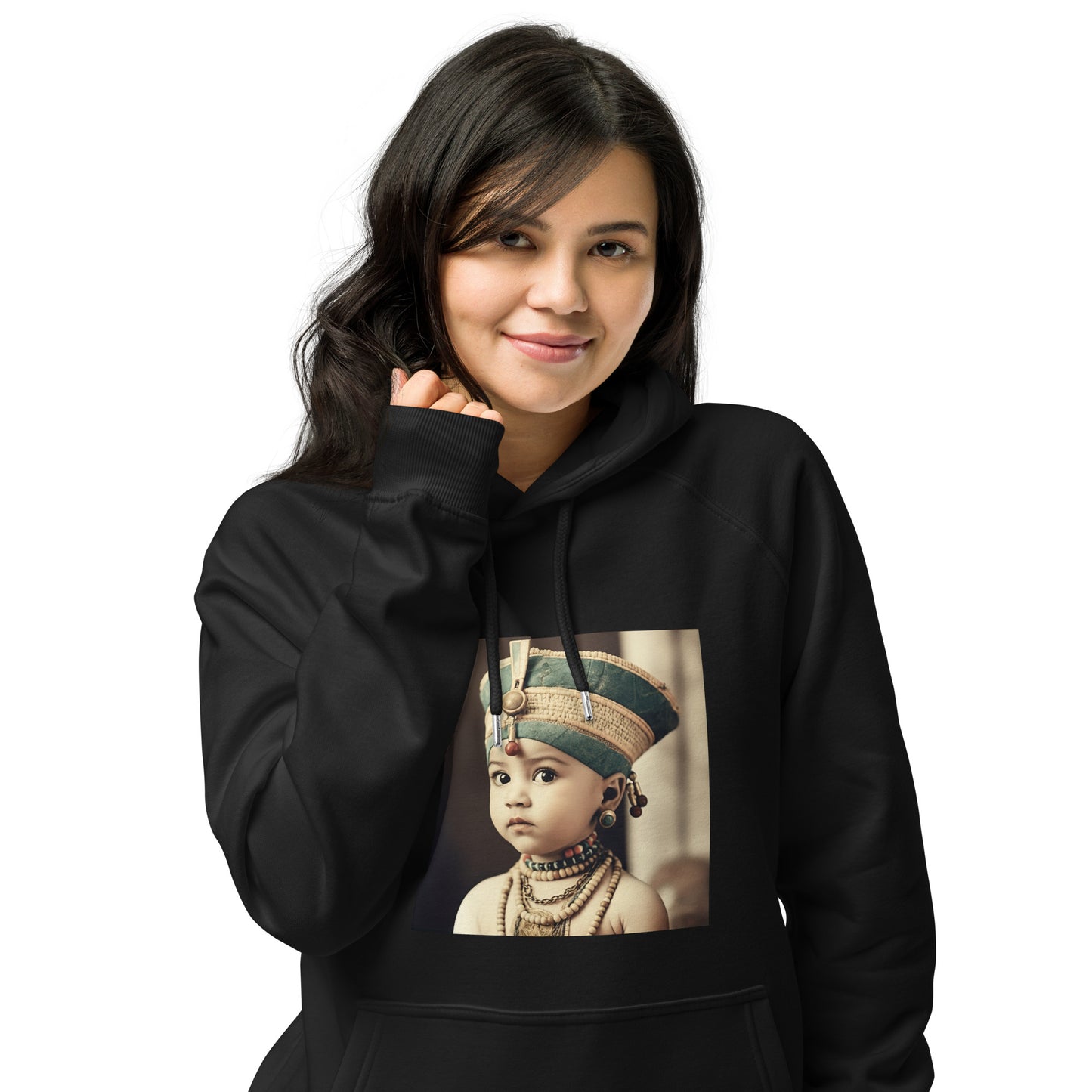 Hoodie Unisex / Organic Cotton / Portrait Nefertiti Neferneferuaten I