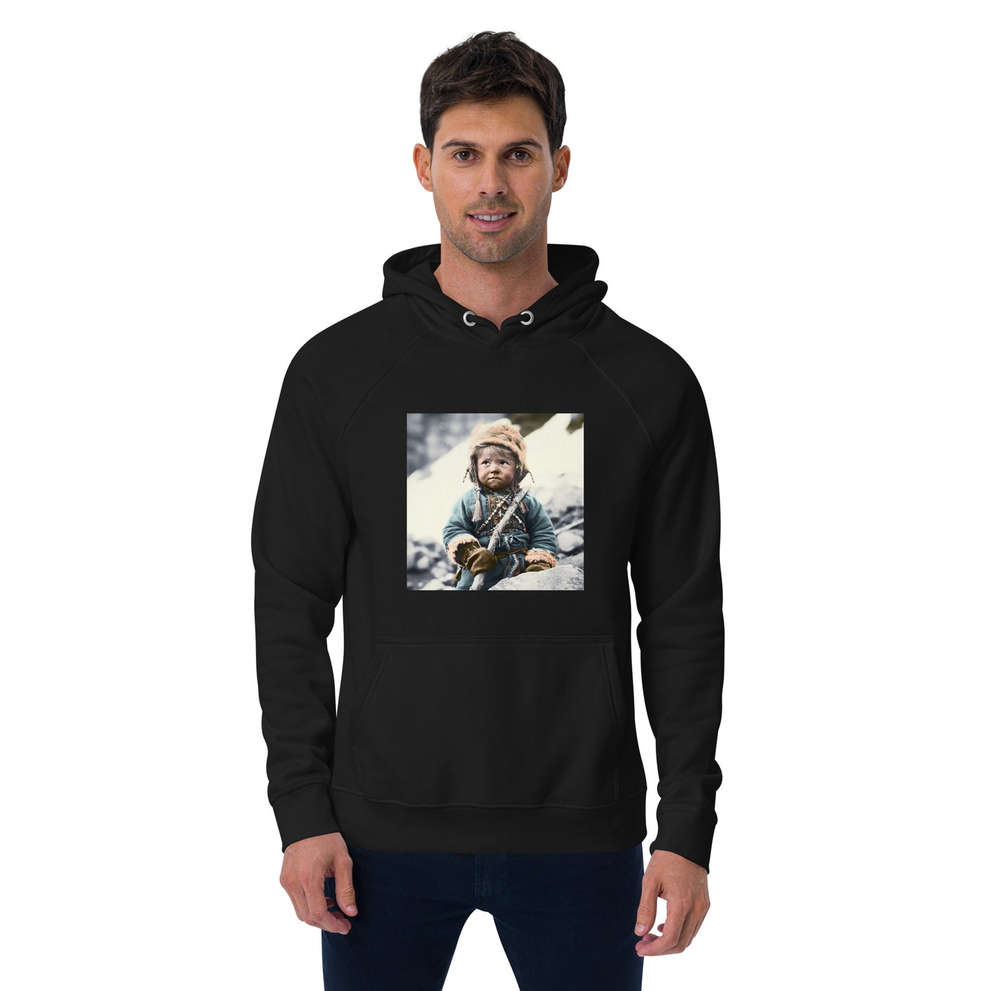 Hoodie Unisex / Organic Cotton / Portrait Ötzi Tisenjoch II