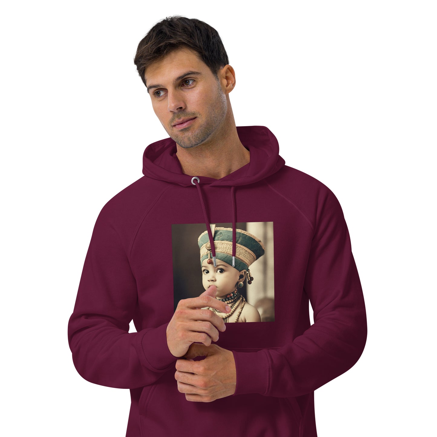 Hoodie Unisex / Organic Cotton / Portrait Nefertiti Neferneferuaten I