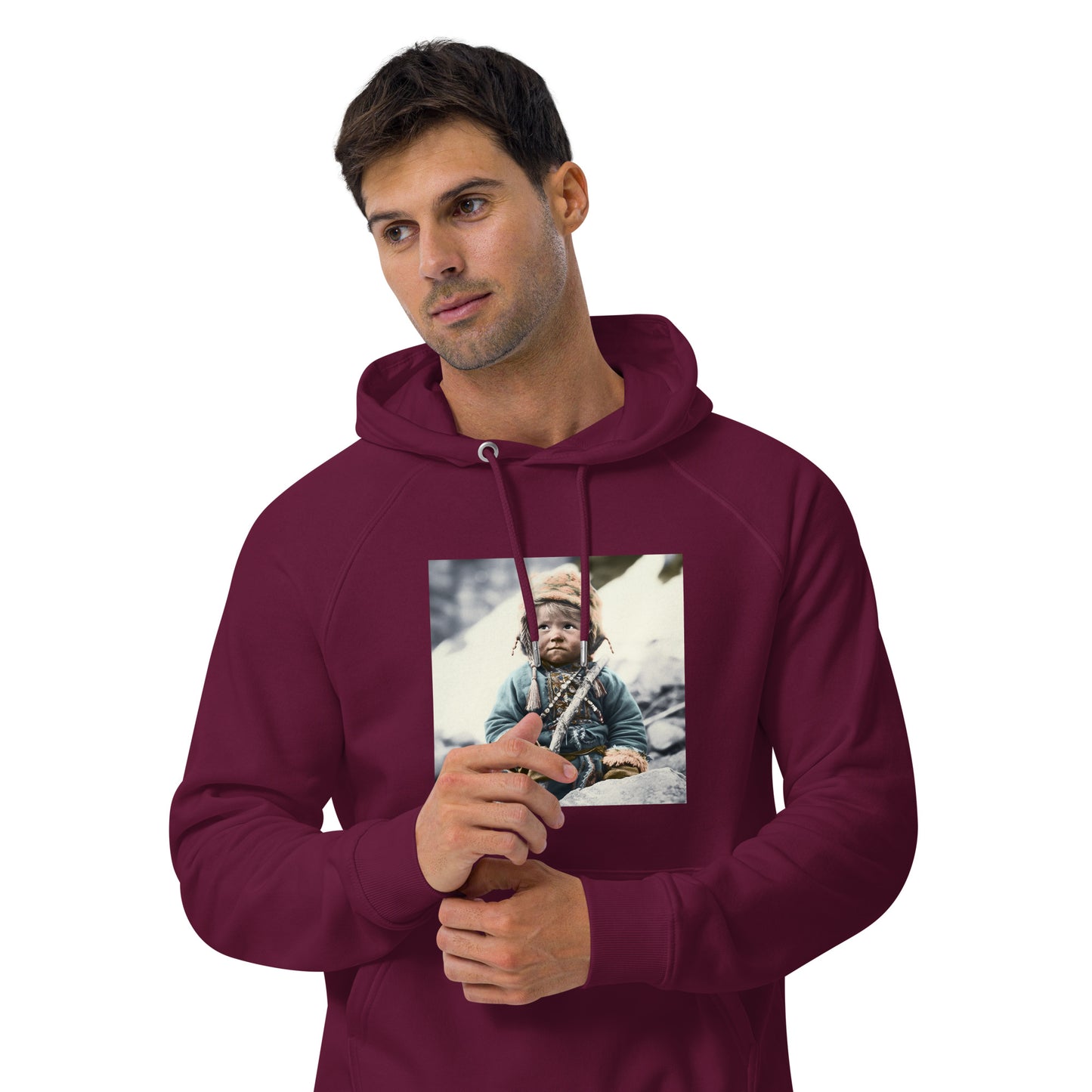 Hoodie Unisex / Organic Cotton / Portrait Ötzi Tisenjoch II