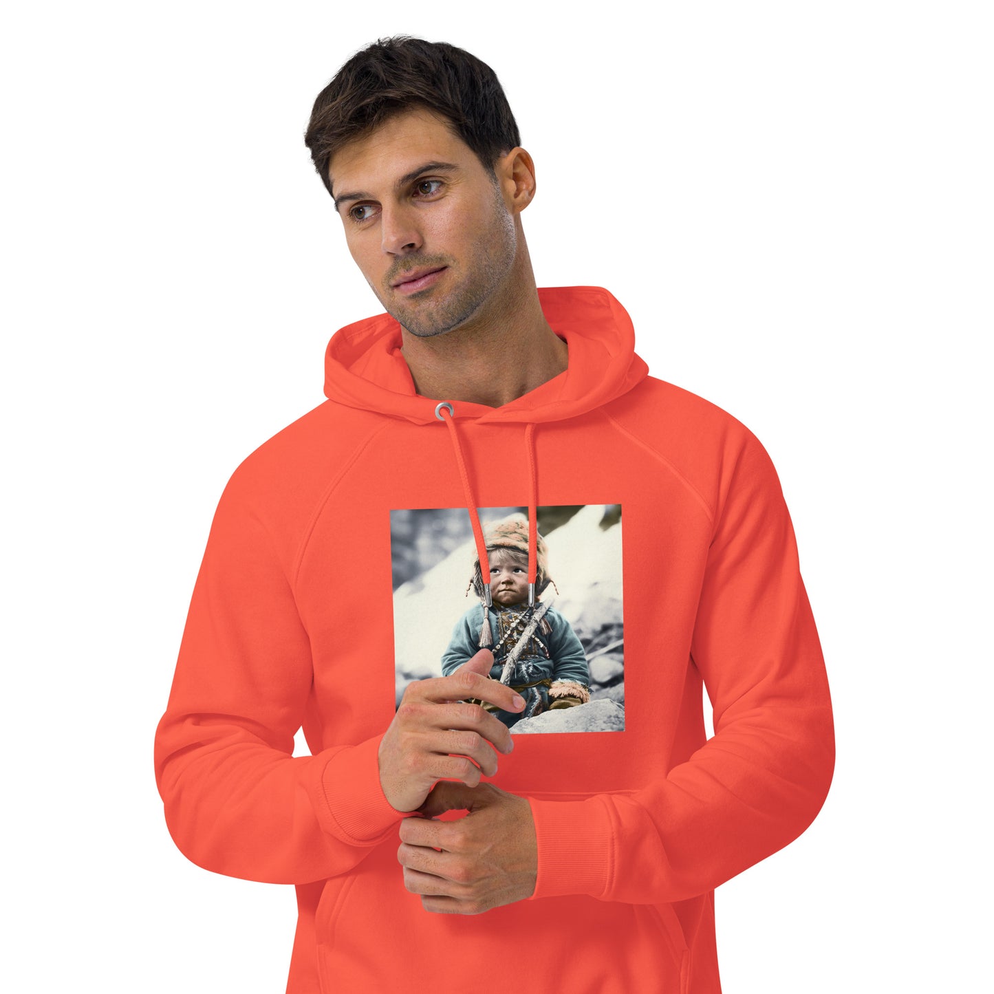 Hoodie Unisex / Organic Cotton / Portrait Ötzi Tisenjoch II