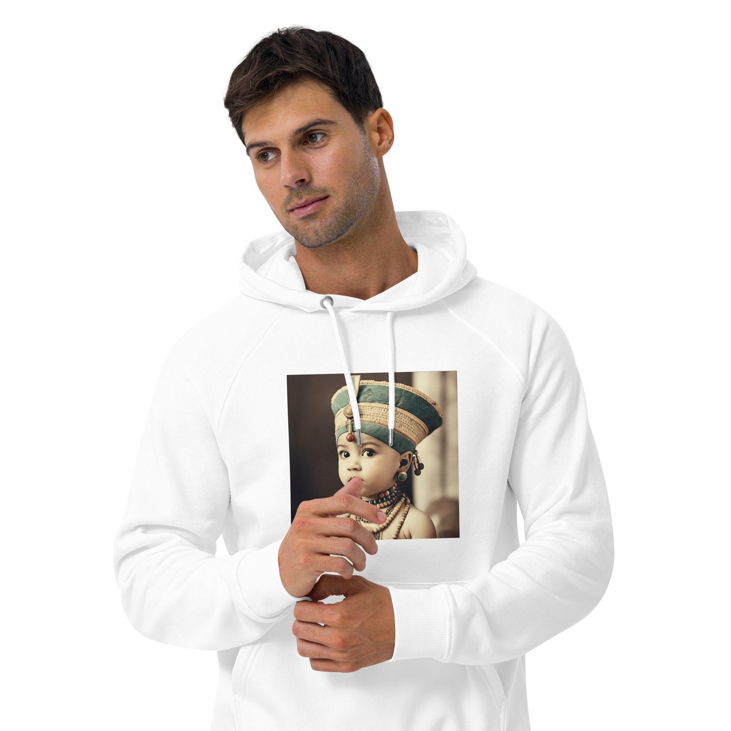 Hoodie Unisex / Organic Cotton / Portrait Nefertiti Neferneferuaten I