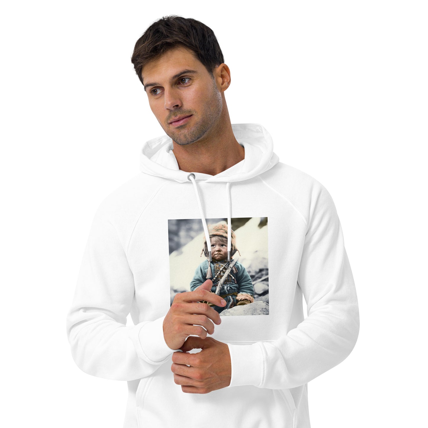 Hoodie Unisex / Organic Cotton / Portrait Ötzi Tisenjoch II