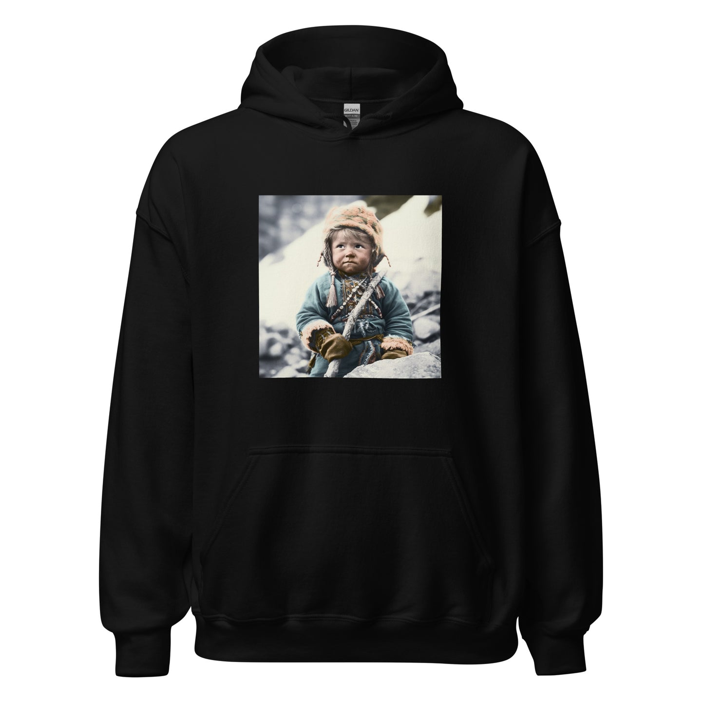 Hoodie Unisex / Air Spun Cotton / Portrait Ötzi Tisenjoch II