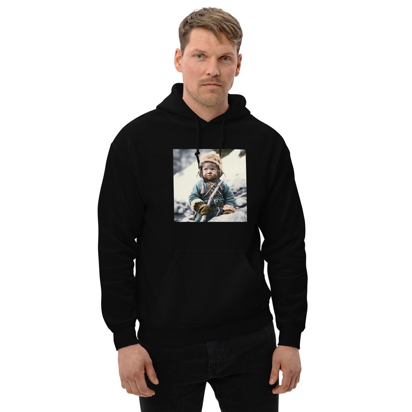 Hoodie Unisex / Air Spun Cotton / Portrait Ötzi Tisenjoch II